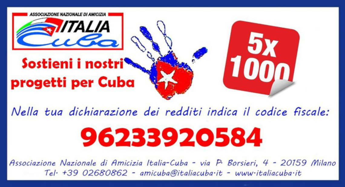 Il tuo 5 per Mille all’Associazione Nazionale di Amicizia Italia-Cuba